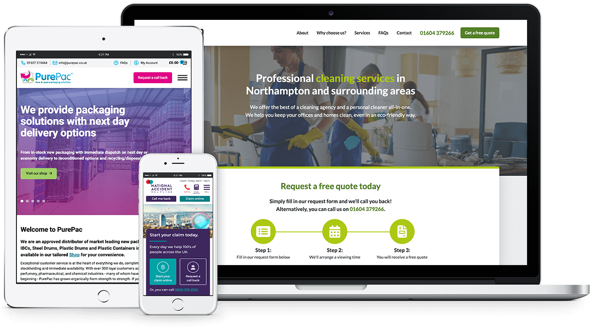 Mockup of websites